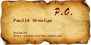 Paulik Orsolya névjegykártya